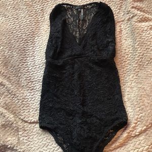lace black body suit